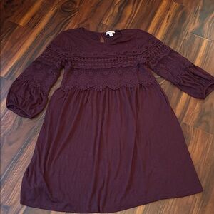 John Paul Richard Plum Crochette Detail Dress